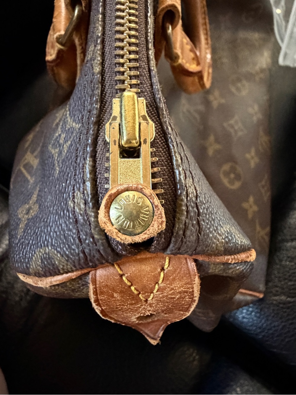 Louis Vuitton Monogram Canvas Brown Top Handle Satchel with Tan Accents - Picture 7 of 8